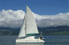 Catamaran en mouillahe